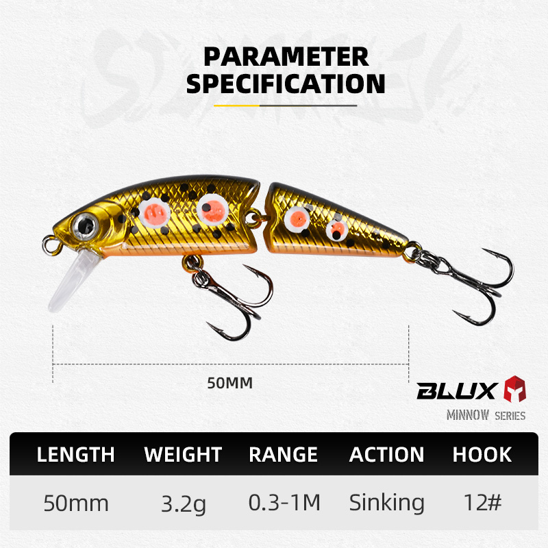 BLUX DR. Minnow Joint 50S Swim - Fishing Lure Spinnerbait avaliação e preço