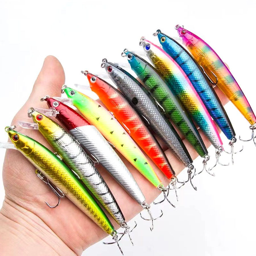 10 pçs jerkbait minnow swimbai - Fishing Lure Spinnerbait avaliação e preço