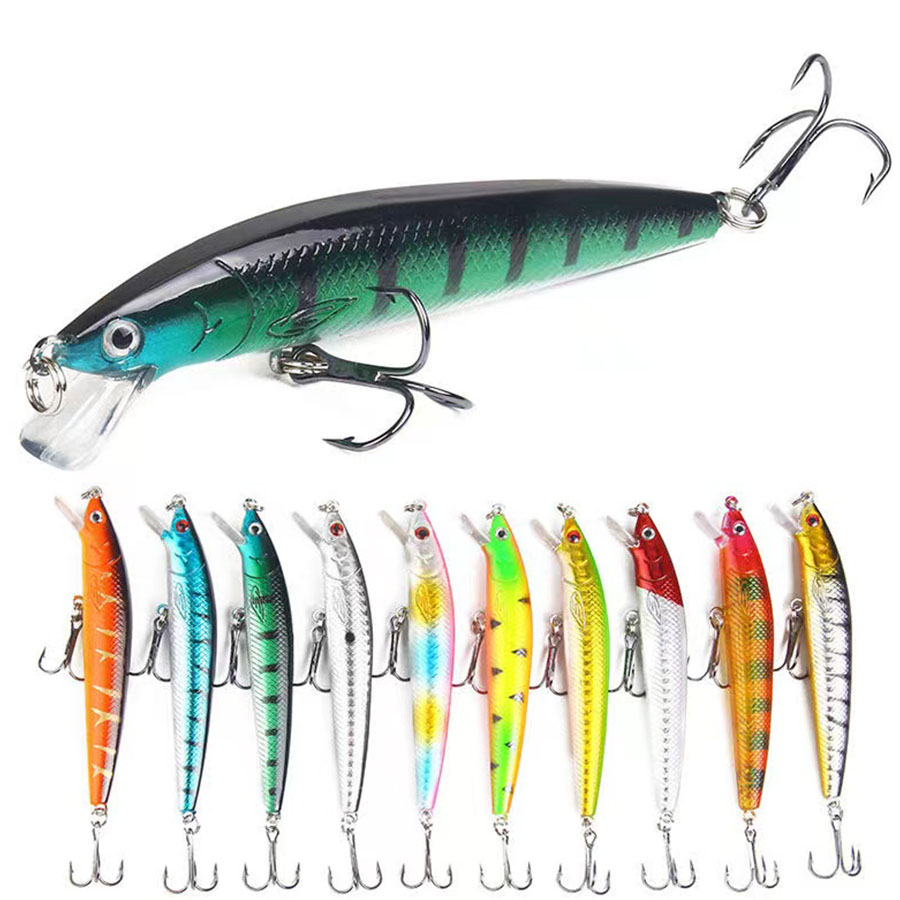 10 pçs jerkbait minnow swimbai - Fishing Lure Spinnerbait avaliação e preço