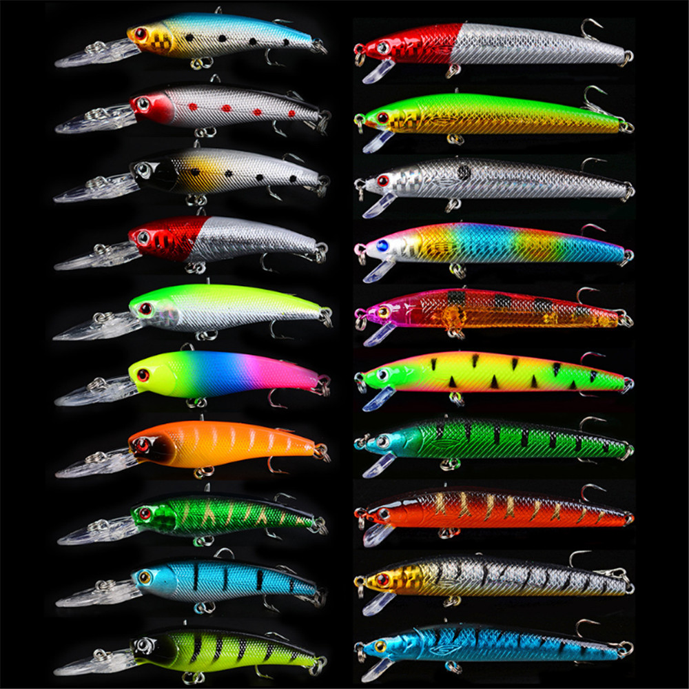 20 pçs/lote minnow iscas de pe - Fishing Lure Topwater avaliação e preço