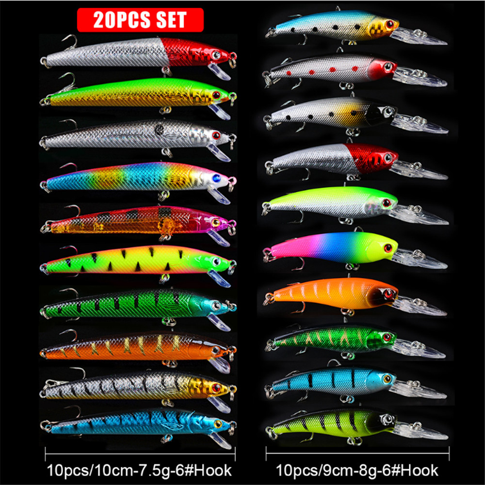20 pçs/lote minnow iscas de pe - Fishing Lure Topwater avaliação e preço