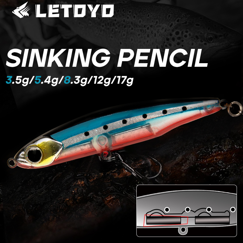 Letoyo afundando lápis 17g 12g - Fishing Lure Spinnerbait avaliação e preço