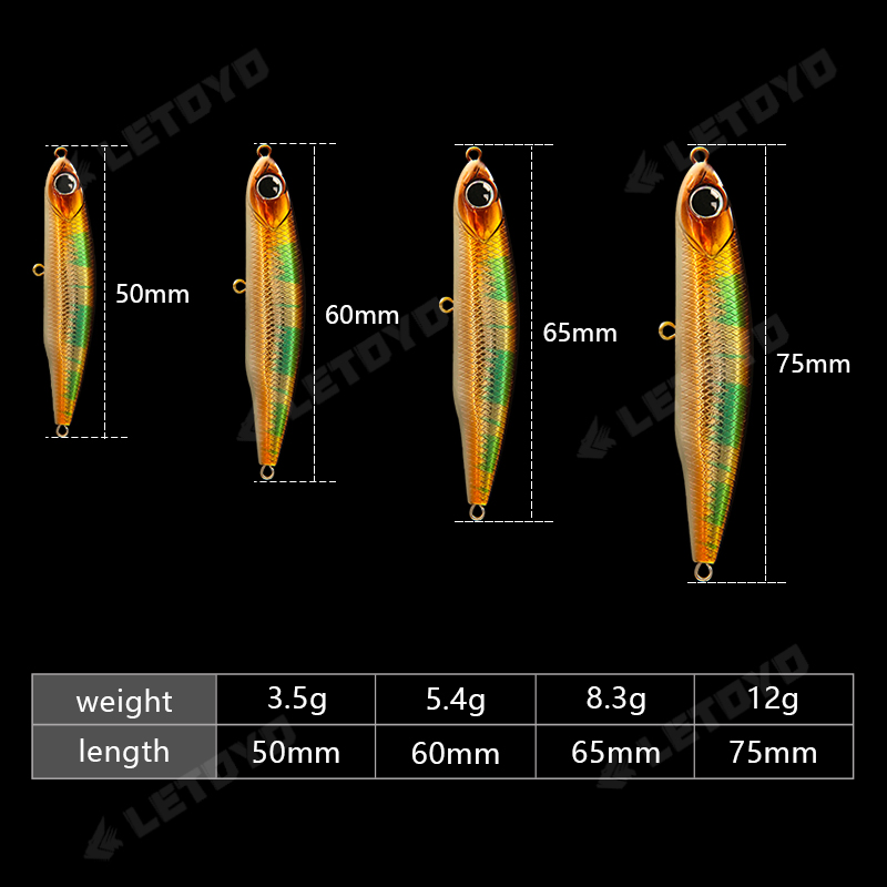 Letoyo afundando lápis 17g 12g - Fishing Lure Spinnerbait avaliação e preço